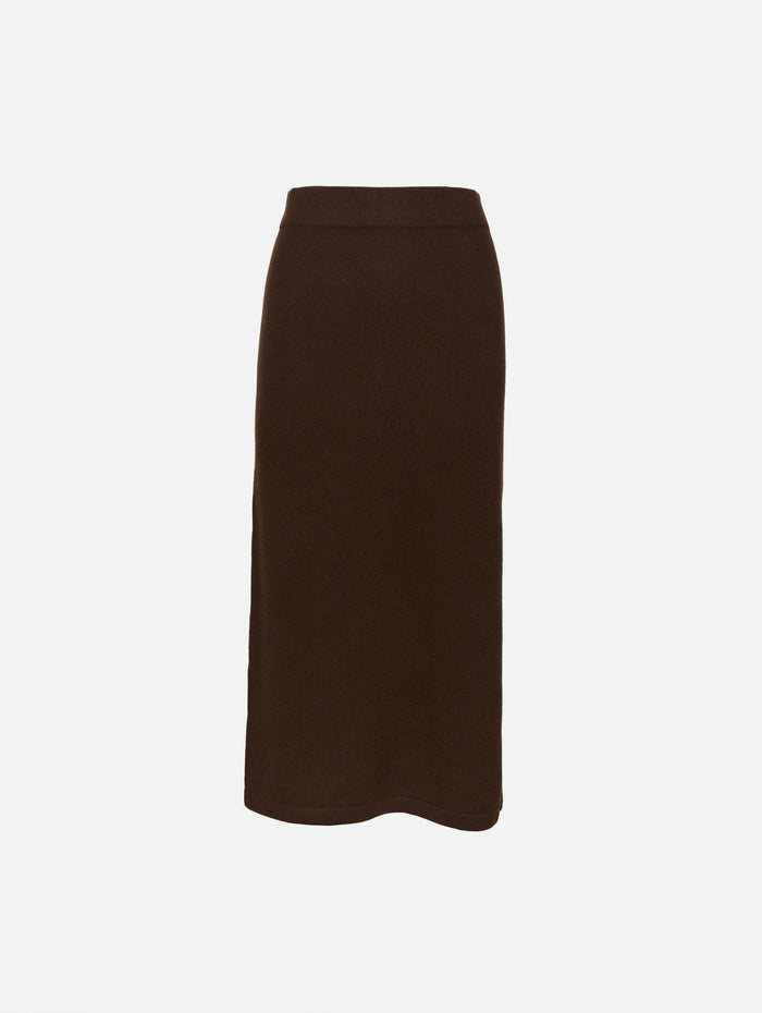 Dion Cashmere Skirt,ELYSEWALKER LABEL,CACAO BROWN,Image 1