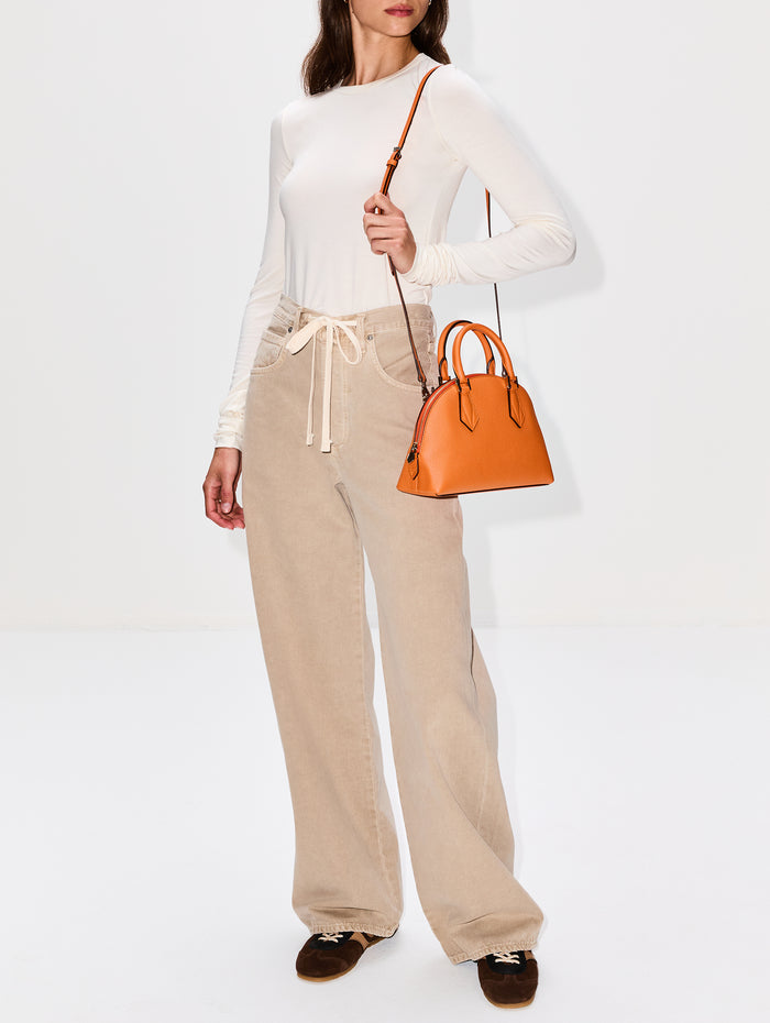 Reina Bull Top Handle Bag,MOREAU PARIS,ORANGE,Image 1