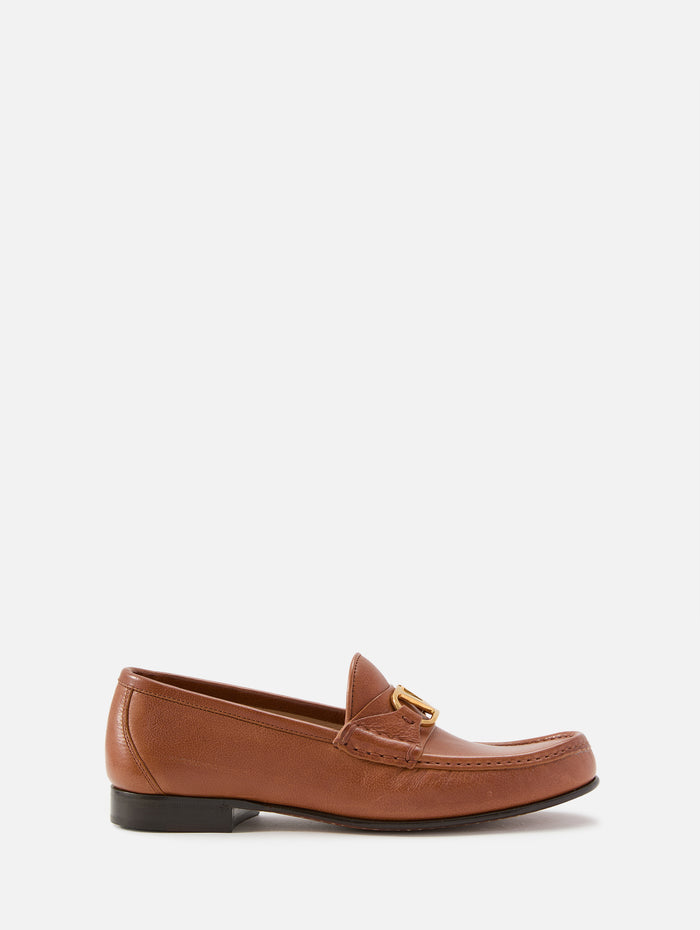 V Logo Signature Loafer,VALENTINO GARAVANI,TOBACCO,Image 1