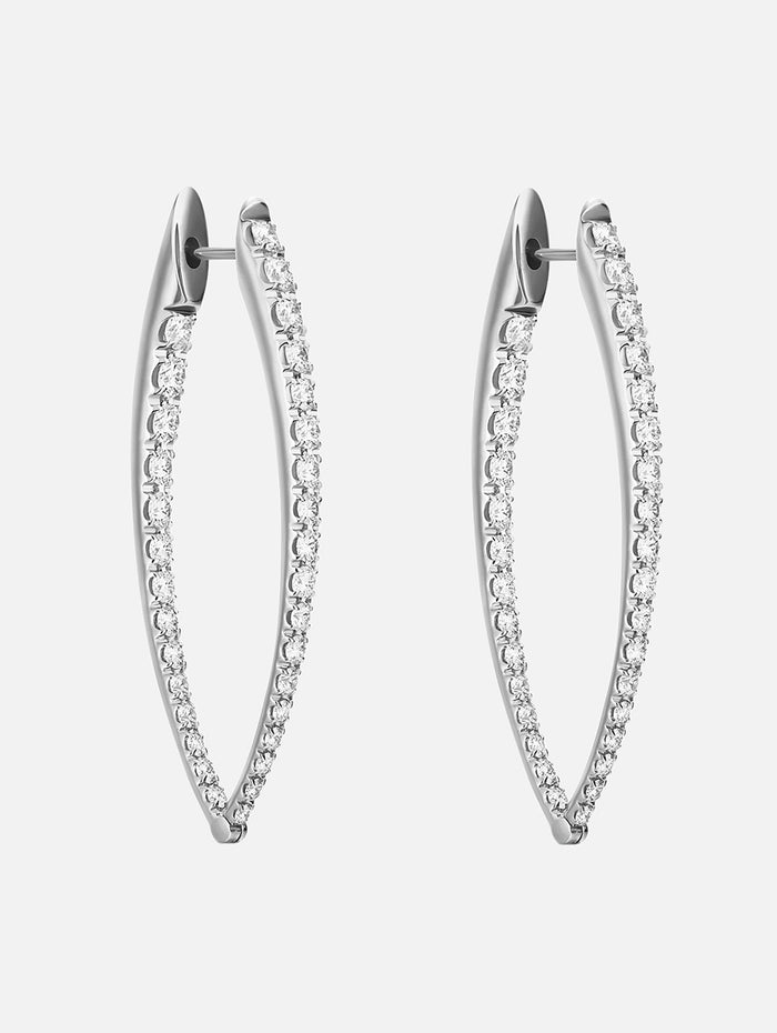 Large Cristina Earrings,MELISSA KAYE,WHITE GOLD,Image 1