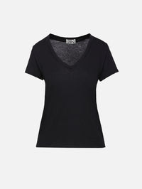 V Neck T Shirt,ÉTERNE,BLACK,Image 1