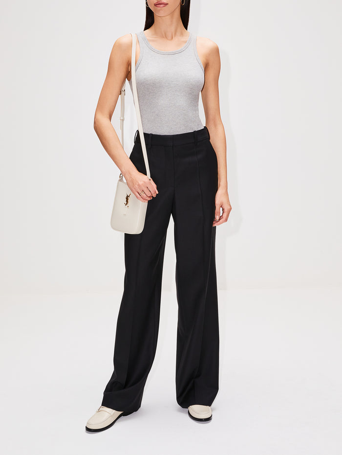 High Neck Fitted Tank,ÉTERNE,HEATHER GREY,Image 1
