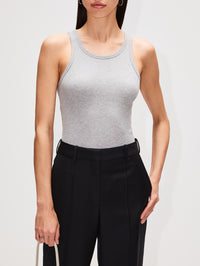 High Neck Fitted Tank,ÉTERNE,BLACK,Image 3