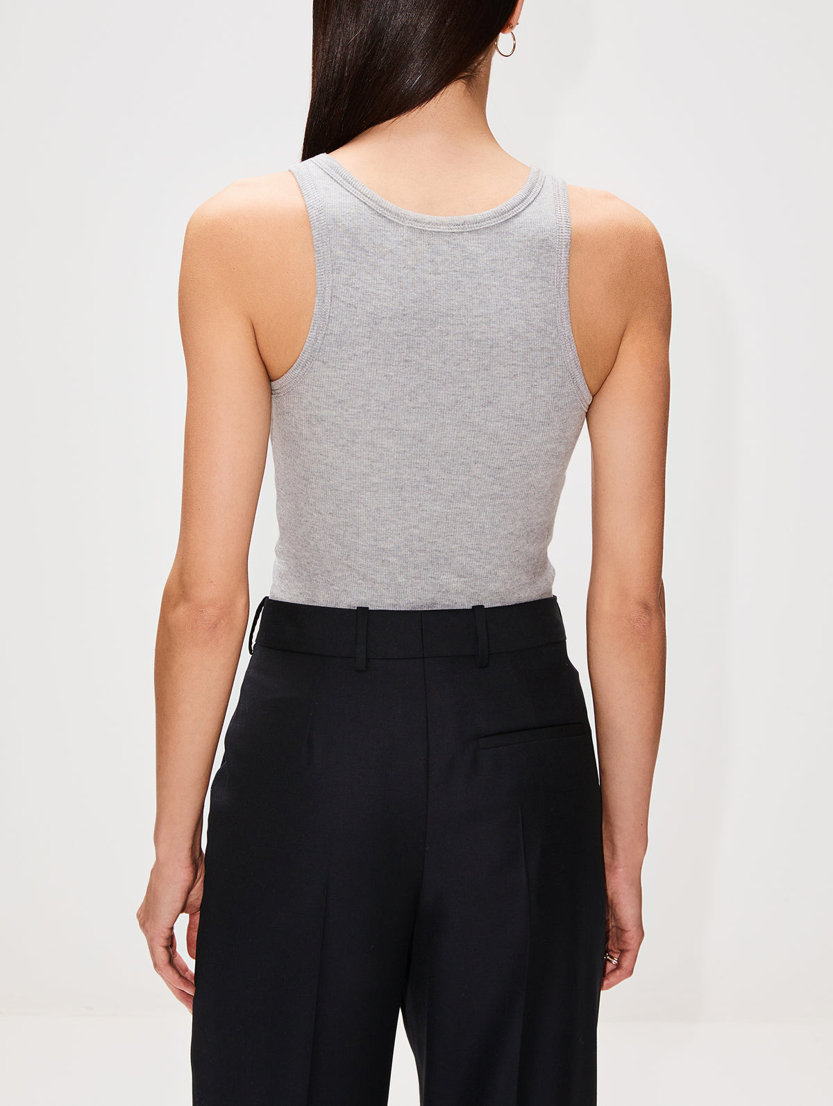 High Neck Fitted Tank,ÉTERNE,BLACK,Image 4