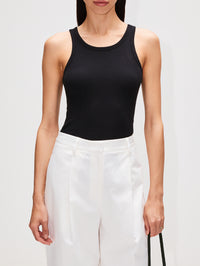 High Neck Fitted Tank,ÉTERNE,BLACK,Image 7