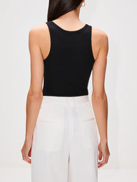 High Neck Fitted Tank,ÉTERNE,BLACK,Image 8