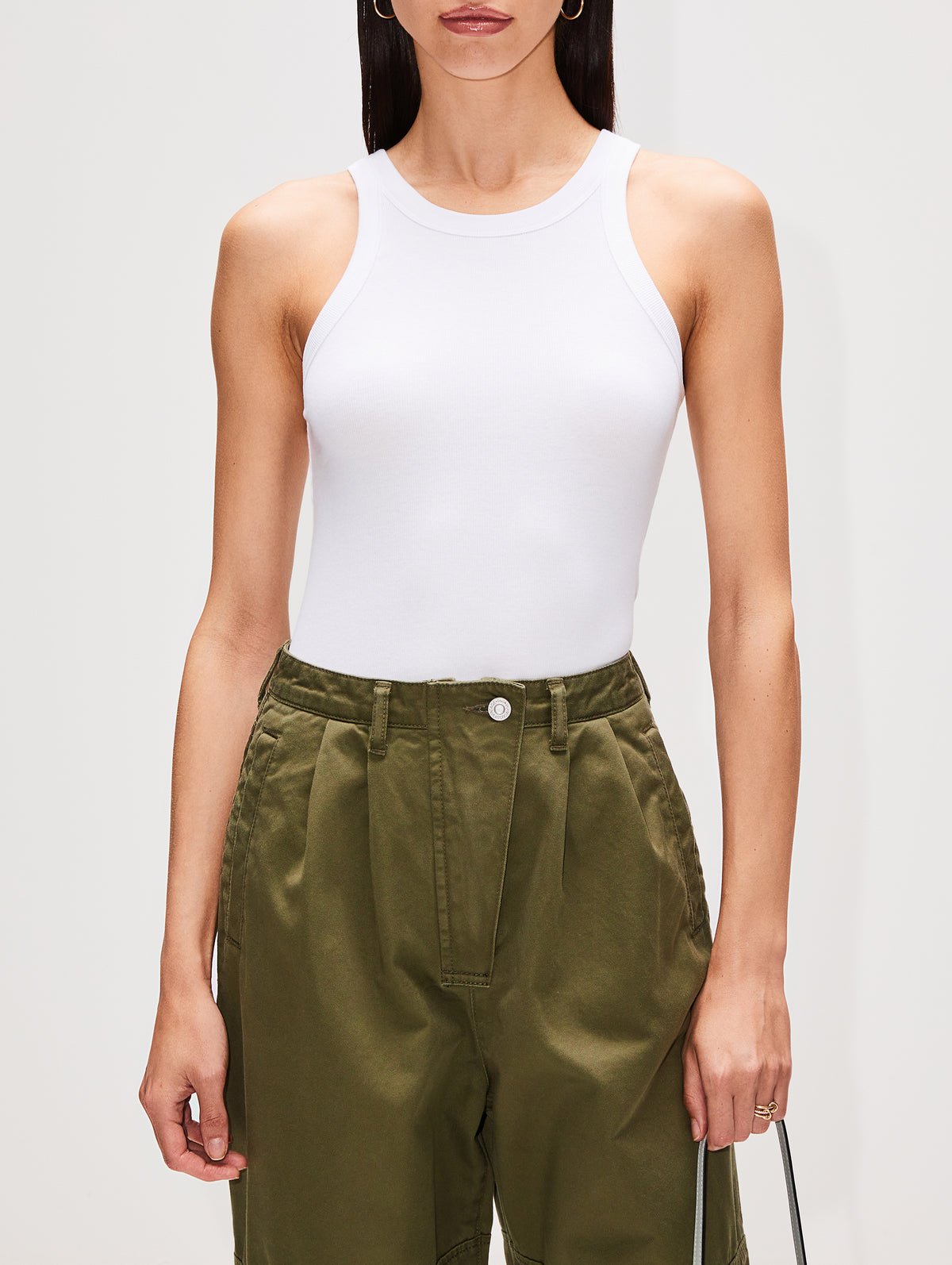 Curved Rib Tank,TOTÉME,WHITE,Image 7