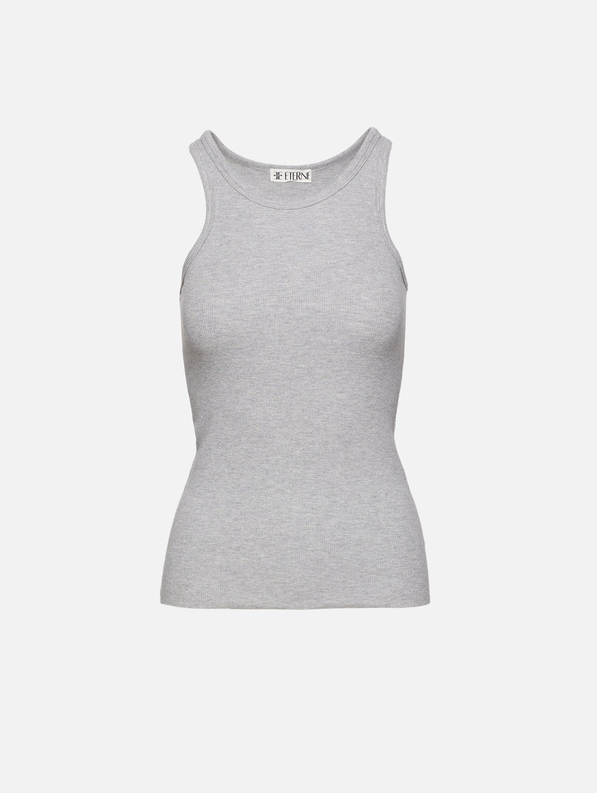 High Neck Fitted Tank,ÉTERNE,BLACK,Image 1