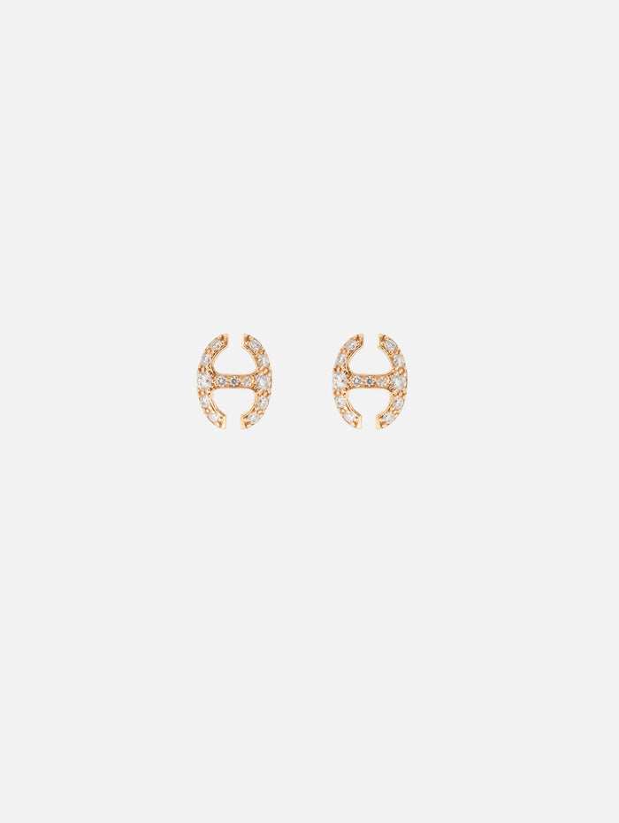 Diamond Link Studs,HOORSENBUHS,ROSE GOLD,Image 1