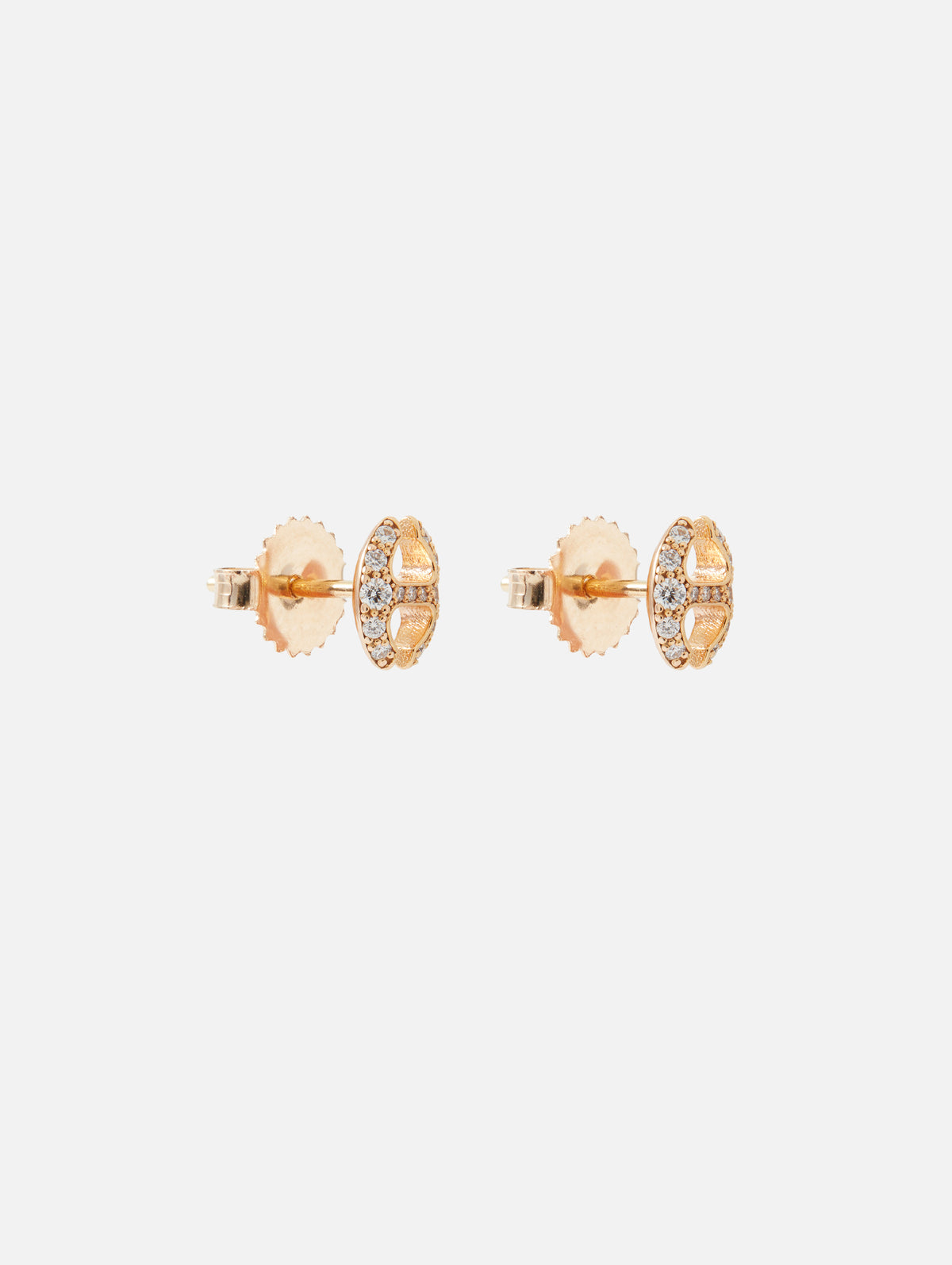 Diamond Link Studs,HOORSENBUHS,YELLOW GOLD,Image 6