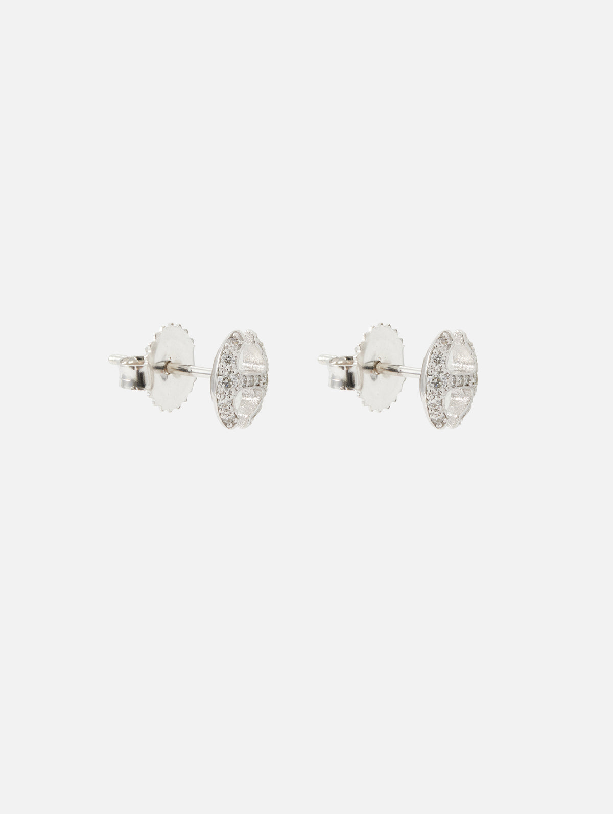 Diamond Link Studs,HOORSENBUHS,YELLOW GOLD,Image 3