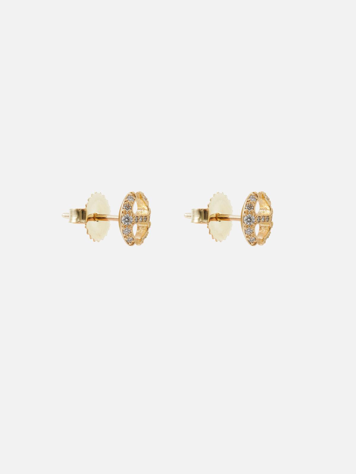 Diamond Link Studs,HOORSENBUHS,YELLOW GOLD,Image 9