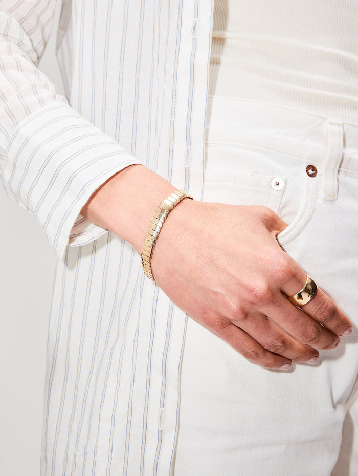 Wide Cobra Bracelet,SHYLEE ROSE,YELLOW GOLD,Image 1