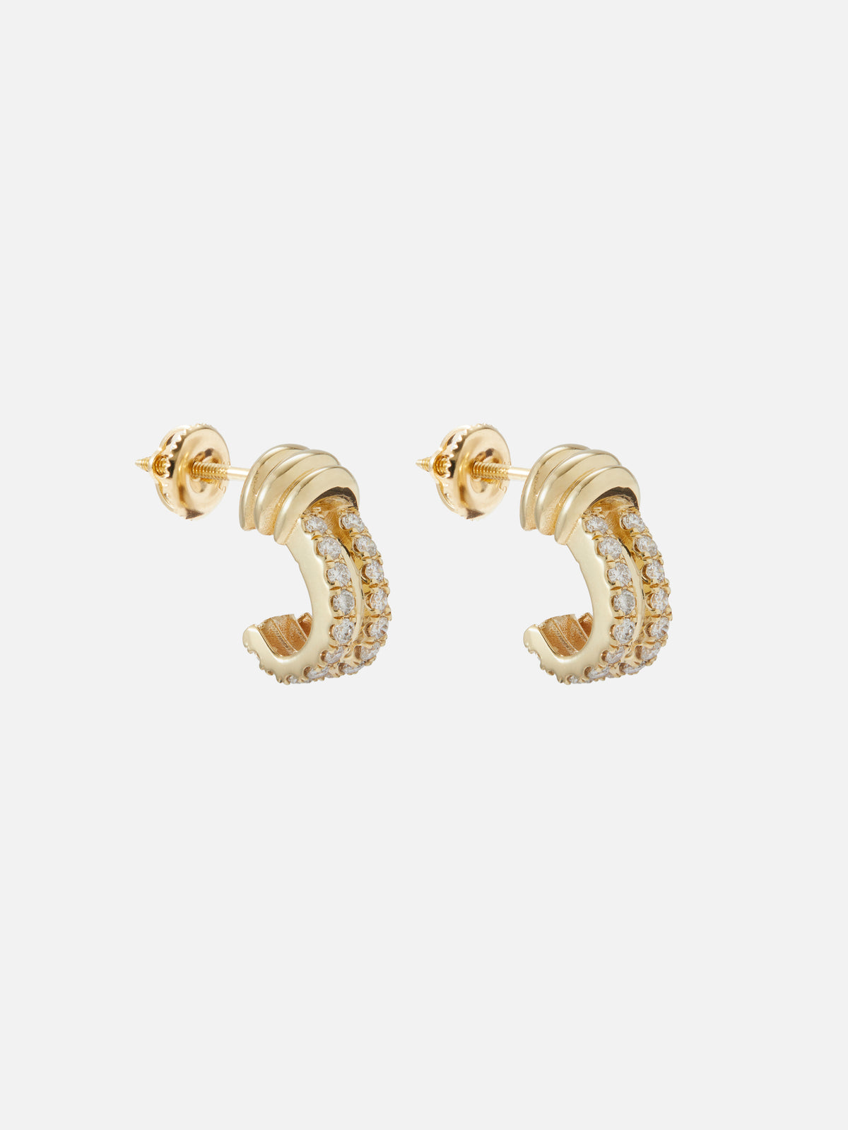 Amp Diamond Huggies,RENVI,YELLOW GOLD,Image 3
