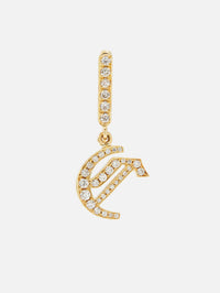 La Firma Diamond Inital Earrings,RENVI,YELLOW GOLD,Image 1