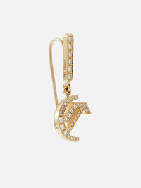 La Firma Diamond Inital Earrings,RENVI,YELLOW GOLD,Image 3