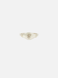 THE MAIA PINKY RING 'C',RENVI,WHITE GOLD,Image 1