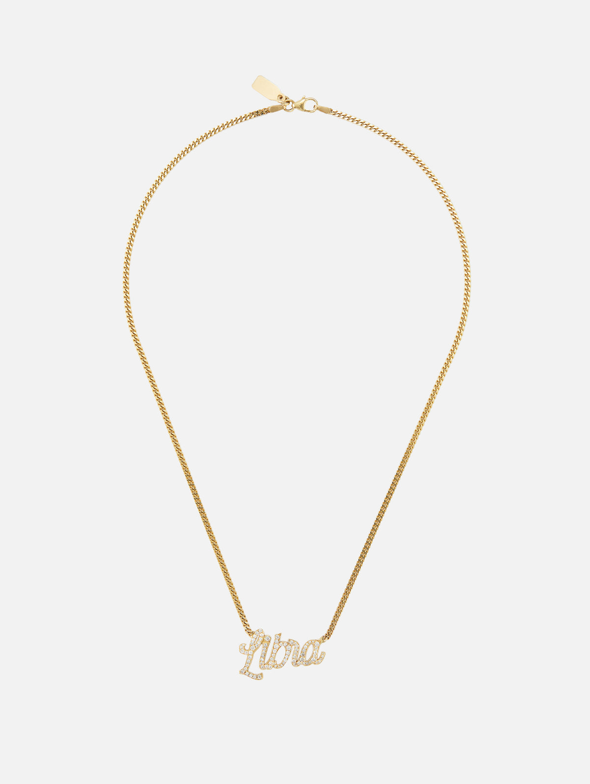 Libra Small La Firma Diamond Necklace,RENVI,YELLOW GOLD,Image 3