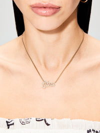 Libra Small La Firma Diamond Necklace,RENVI,YELLOW GOLD,Image 2