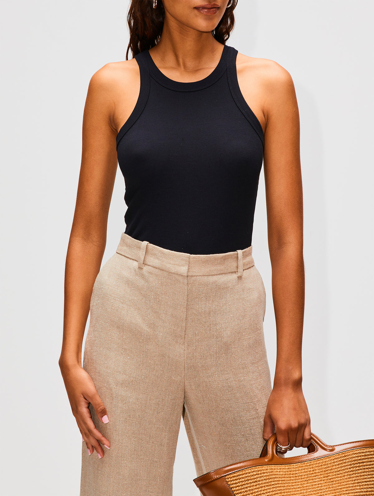 Curved Rib Tank,TOTÉME,WHITE,Image 3