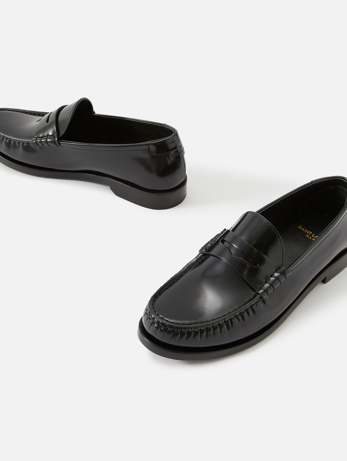 Le Loafer Penny Slipper 15mm,SAINT LAURENT,BLACK,Image 3