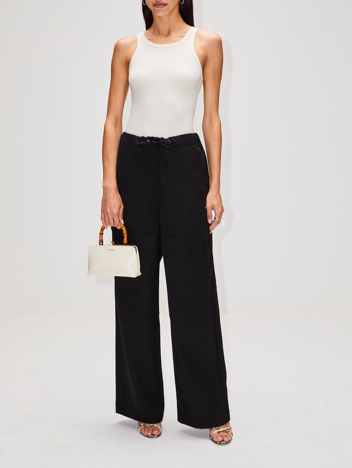 High Neck Fitted Tank,ÉTERNE,CREAM,Image 1