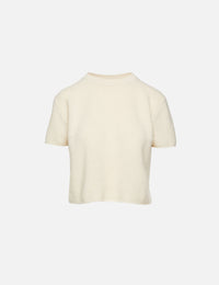 Cashmere Short Sleeve Top,THE ELDER STATESMAN,SUNSHINE,Image 4