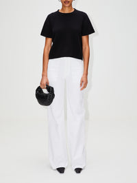 Cashmere Short Sleeve Top,THE ELDER STATESMAN,SUNSHINE,Image 2