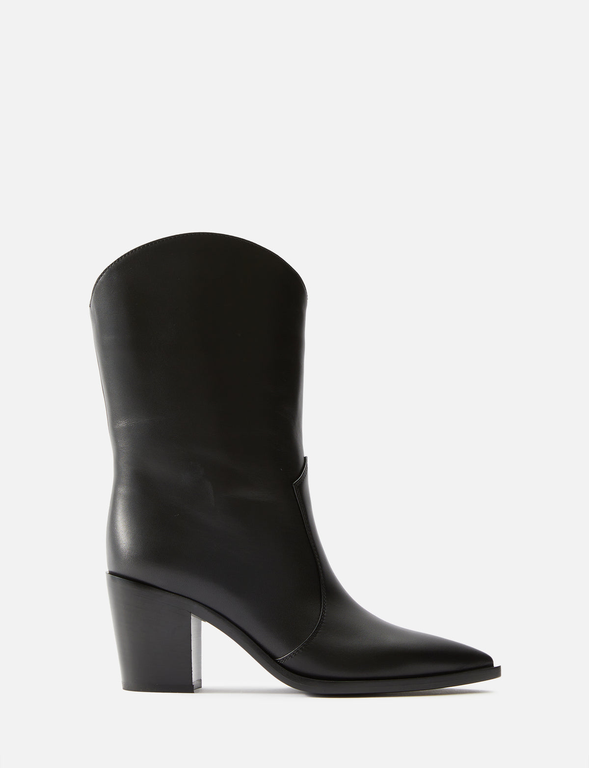 Denver Leather Western Boot,GIANVITO ROSSI,BLACK,Image 1