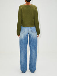 Dove Cropped Cardigan,ELYSEWALKER LABEL,CHALK,Image 3