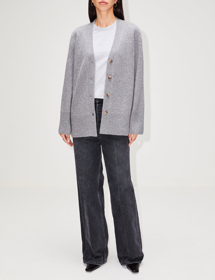 Declan Boyfriend Cardigan,ELYSEWALKER LABEL,GREY,Image 1