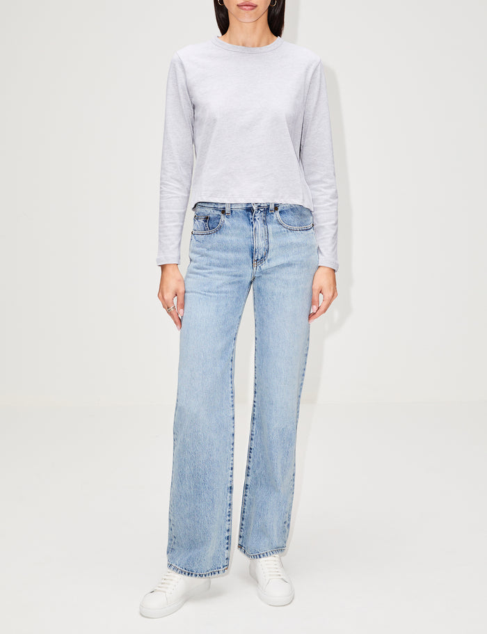 Carrie Long Sleeve Shirt,ELYSEWALKER LABEL,MEDIUM HEATHER GREY,Image 1