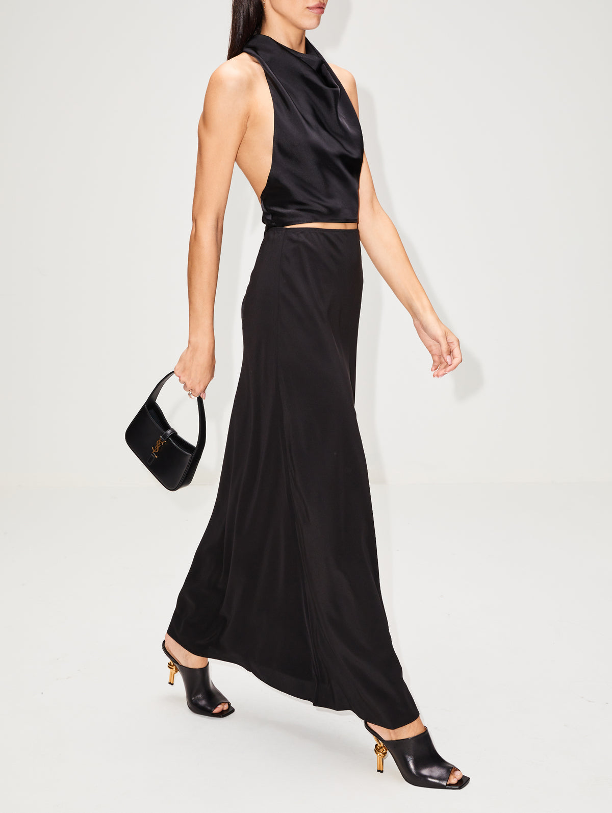 Bias Elastic Skirt,MATTEAU,BLACK,Image 3