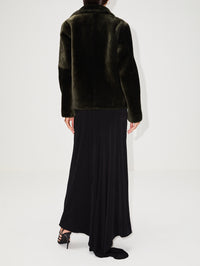 Fur Out Shearling Jacket,SUSAN BENDER,OLIVE,Image 6
