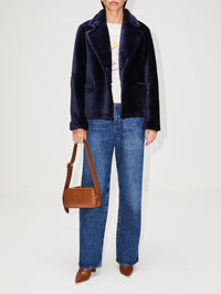 Fur Out Shearling Jacket,SUSAN BENDER,OLIVE,Image 2