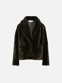 Fur Out Shearling Jacket,SUSAN BENDER,OLIVE,Image 4