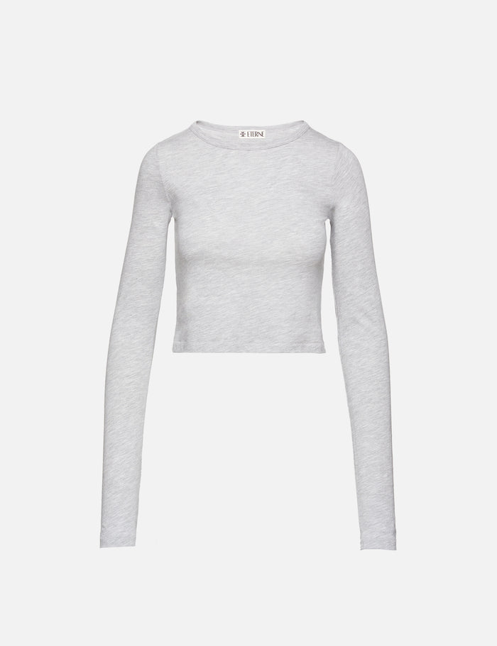 Long Sleeve Baby Tee,ÉTERNE,HEATHER GREY,Image 1
