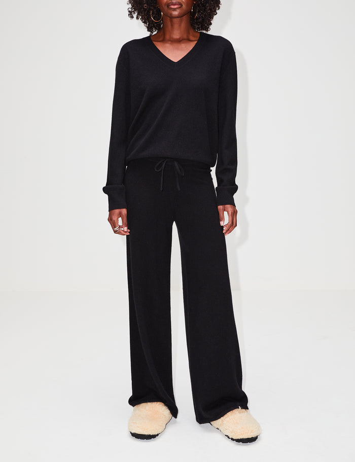 Denver Cashmere Sweater,ELYSEWALKER LABEL,BLACK,Image 1