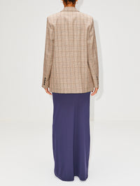 Windowpane Check Suit Jacket,TOTÉME,BISCUIT,Image 3