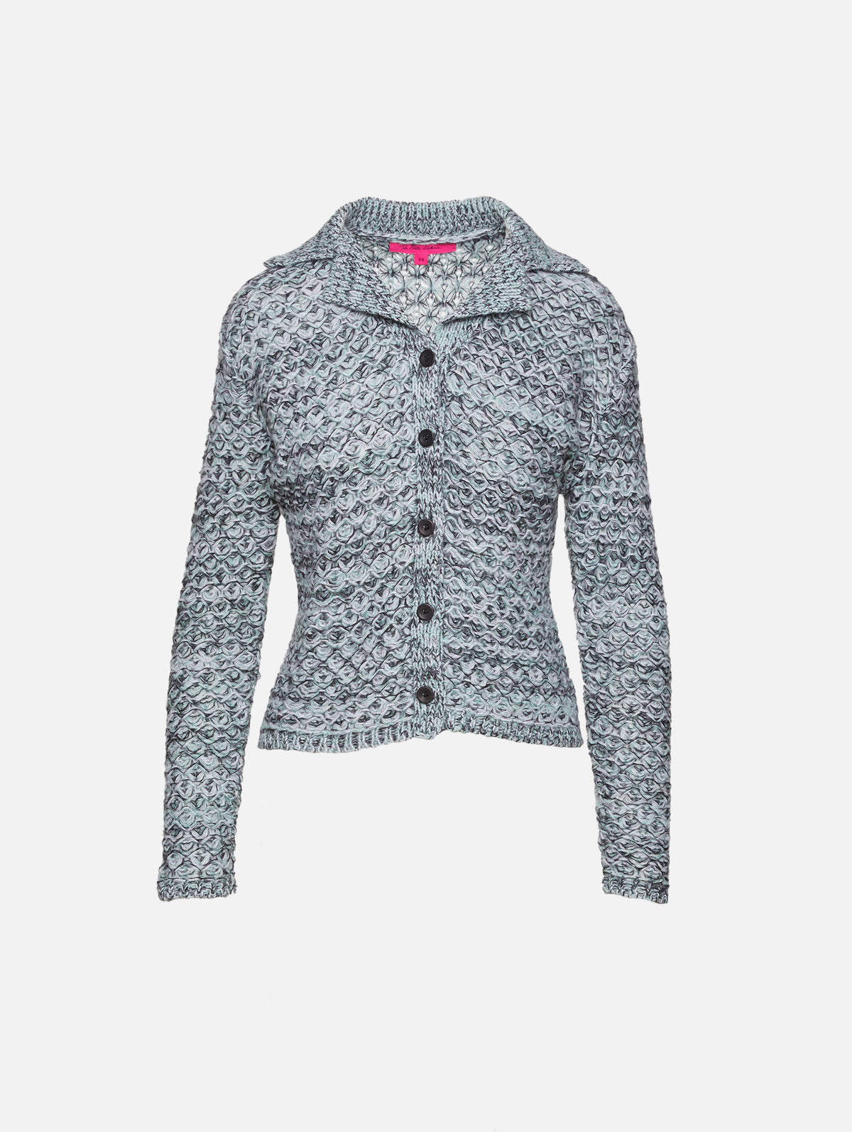 Wave Net Button Shirt,THE ELDER STATESMAN,BLACK/JUNIPER,Image 1