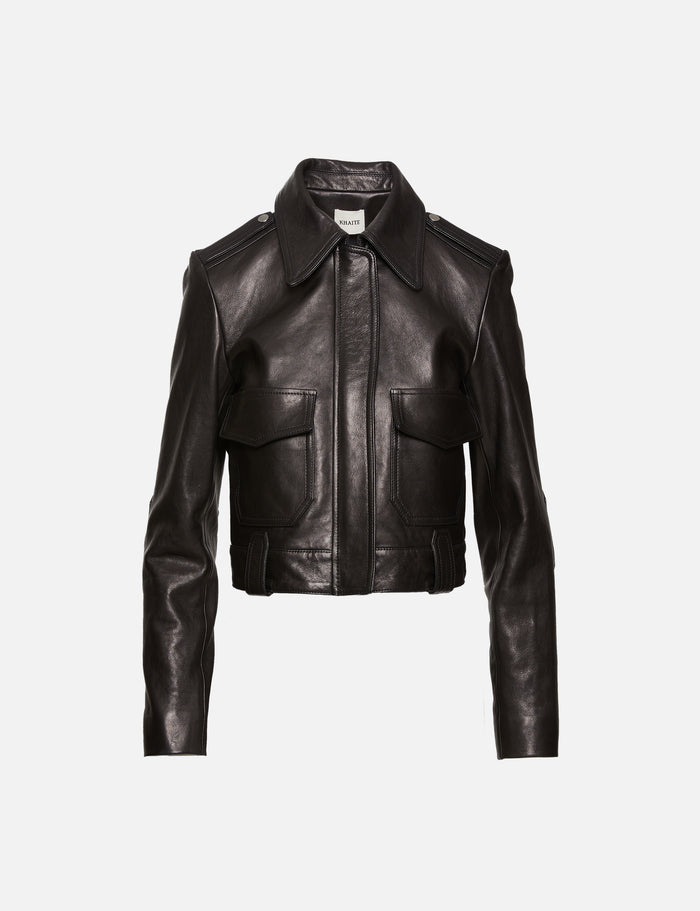 Cordelia Moto Jacket,KHAITE,BLACK,Image 1