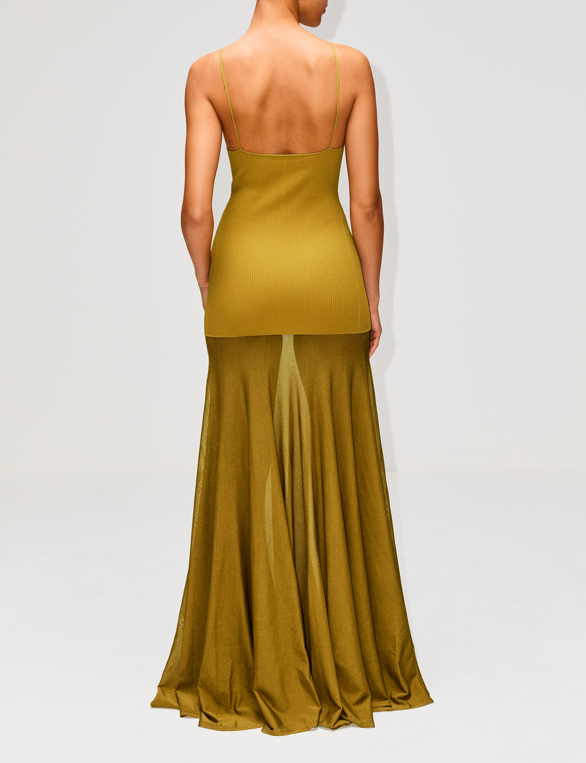 Katya Rib Knit Dress,BRANDON MAXWELL,DRIED TOBACCO,Image 4