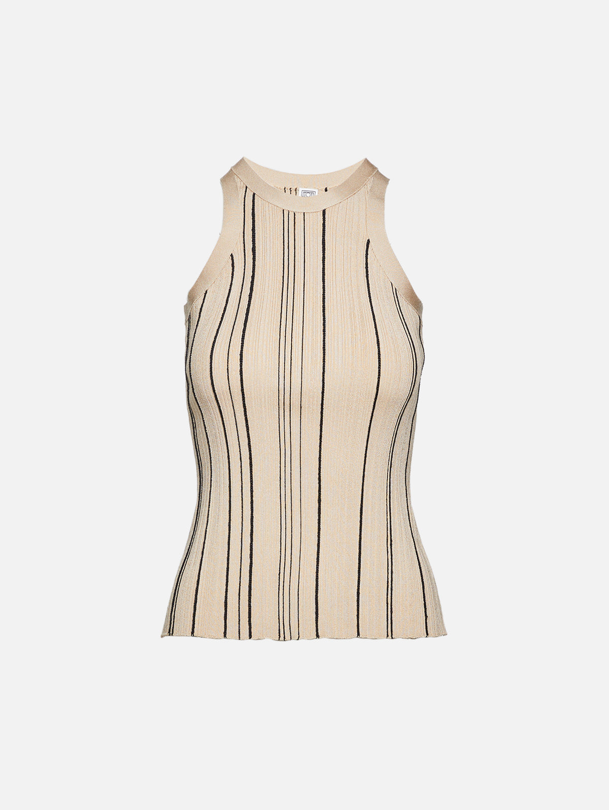 Curved Rib Tank,TOTÉME,FAWN,Image 1