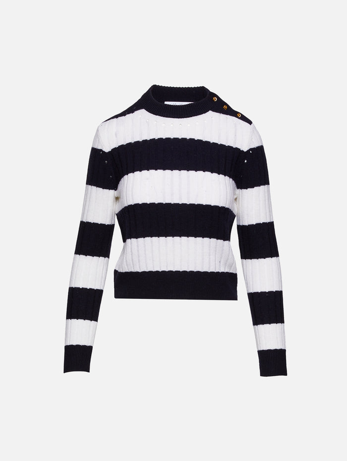 Alfea Sweater,MAX MARA,WHITE/BLUE,Image 1
