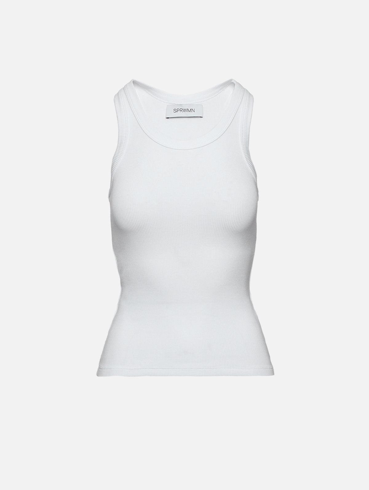 Rib Fit Scoop Tank,SPRWMN,WHITE,Image 1