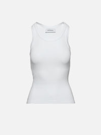 Rib Fit Scoop Tank,SPRWMN,WHITE,Image 1