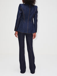 Armour Denim Blazer,ALEXANDER MCQUEEN,DARK COLD WASH,Image 3