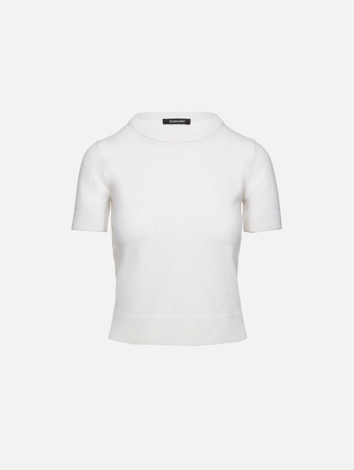 Dixie Short Sleeve Sweater,ELYSEWALKER LABEL,CHALK,Image 1