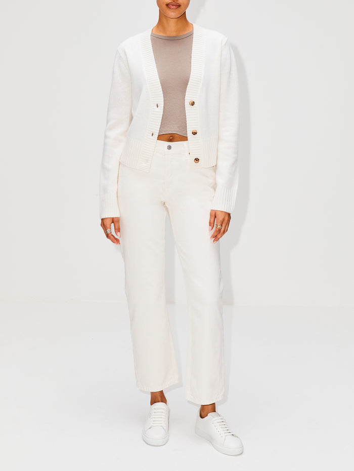 Dove Cropped Cardigan,ELYSEWALKER LABEL,CHALK,Image 1