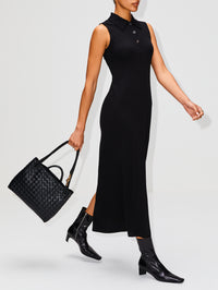 Sleeveless Polo Dress,ROSETTA GETTY,BLACK,Image 3